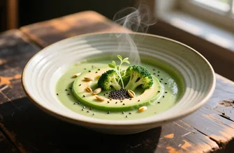Sopa cremosa de brecol y aguacate